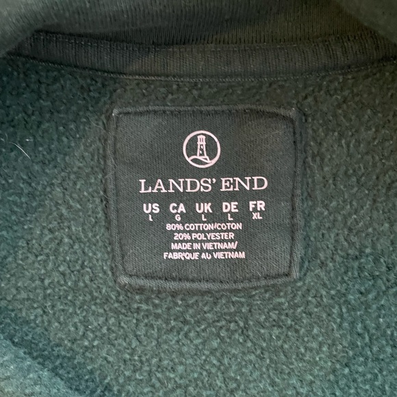 Lands’ End Green Fleece Jacket Sweater Size Large - Picture 3 of 3
